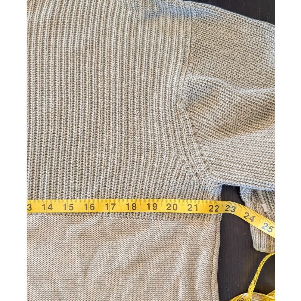 Columbia Mens Cotton Knit Sweater Medium Beige Ribbed Crewneck Pullover Cozy - Picture 4 of 7